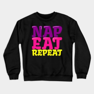 Funny Thanksgiving Nap Eat Repeat Crewneck Sweatshirt